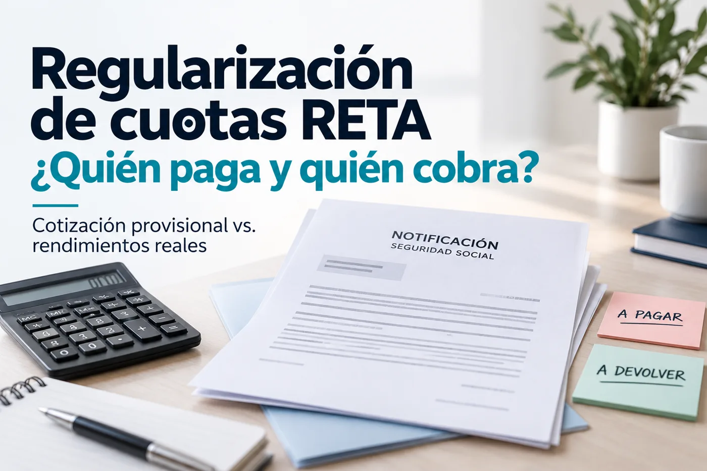Regularización de cuotas del RETA: la TGSS ya notifica el ejercicio 2024 — quién paga y quién cobra