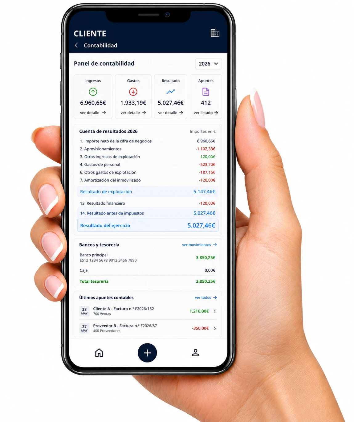 App de contabilidad de GA Agopyme en el móvil